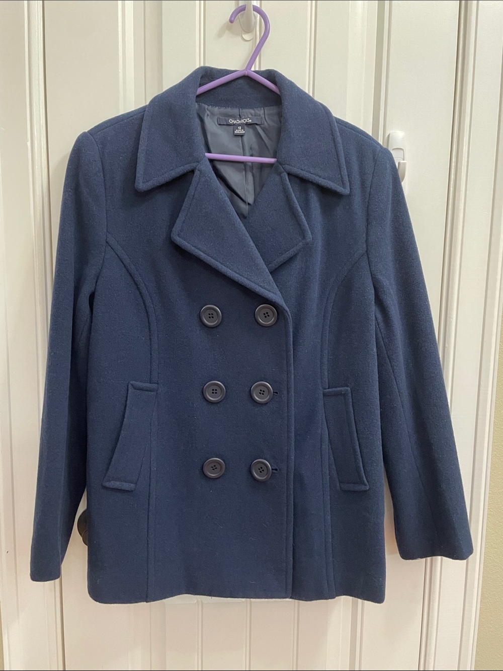 Chadwicks Navy Double-Breasted Pea Coat